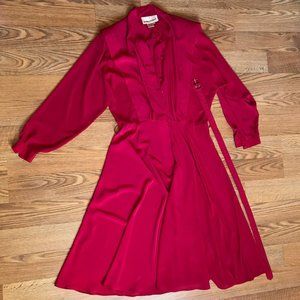 Vintage Fuschia Flowy Dress EUC